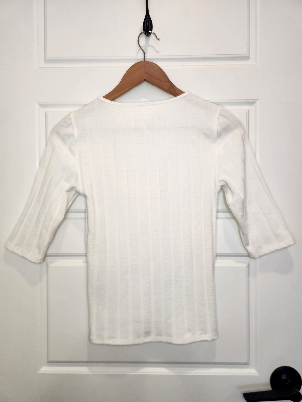 XS Free People White Central Park Ribbed Button-Front Cardigan Top - Picture 5 of 6